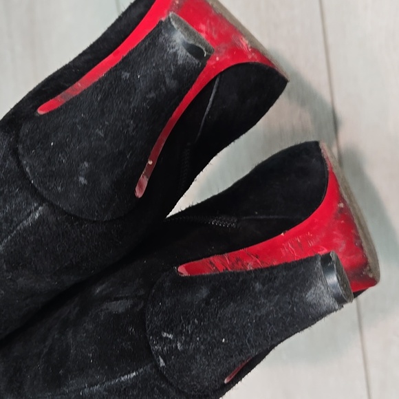 Christian Louboutin Women Black Suede Heeled Boots Shoes Sz 36.5/6.5 - Picture 9 of 16